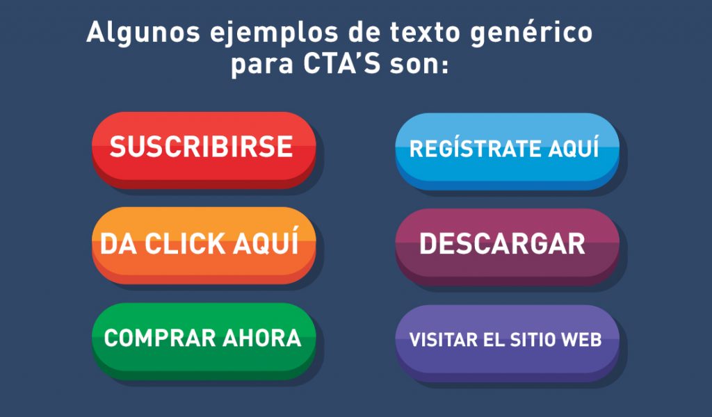 Ejemplos de texto genérico para CTAs